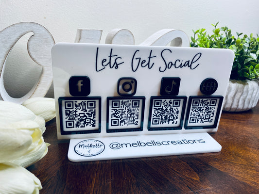 Lets Get Social Business Acrylic Sign (Style 5)