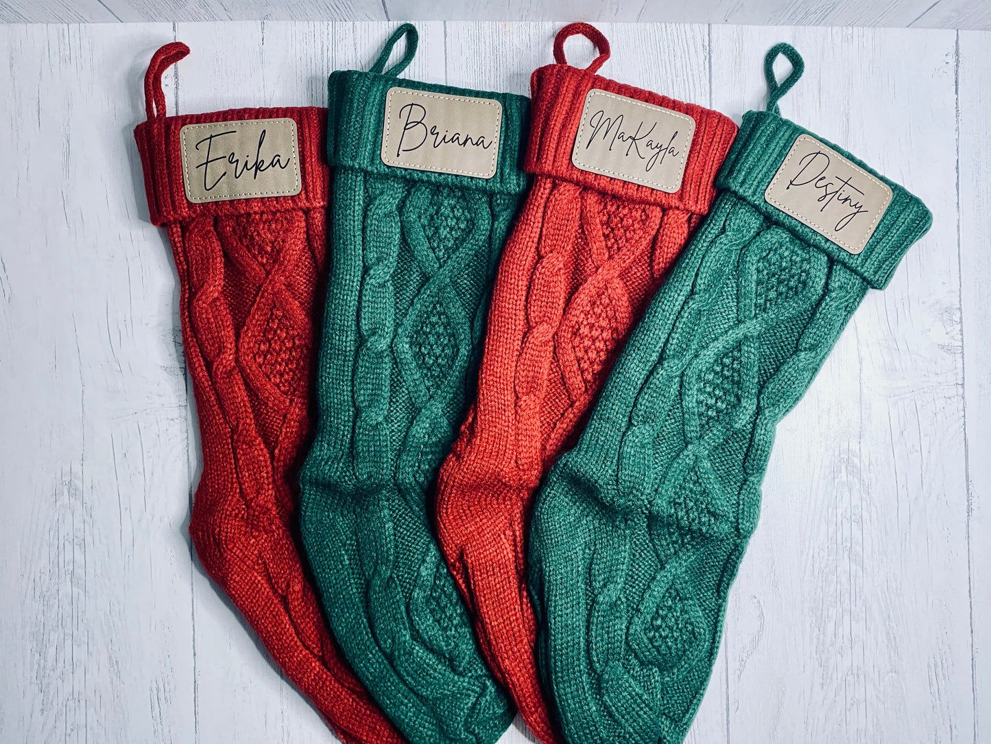 Leather Patch Knit Stocking